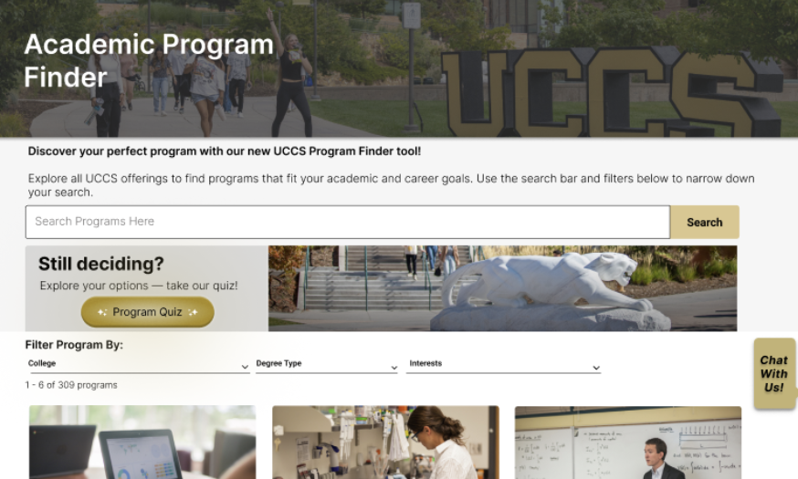 UCCS Program Finder Redesign Project Cover